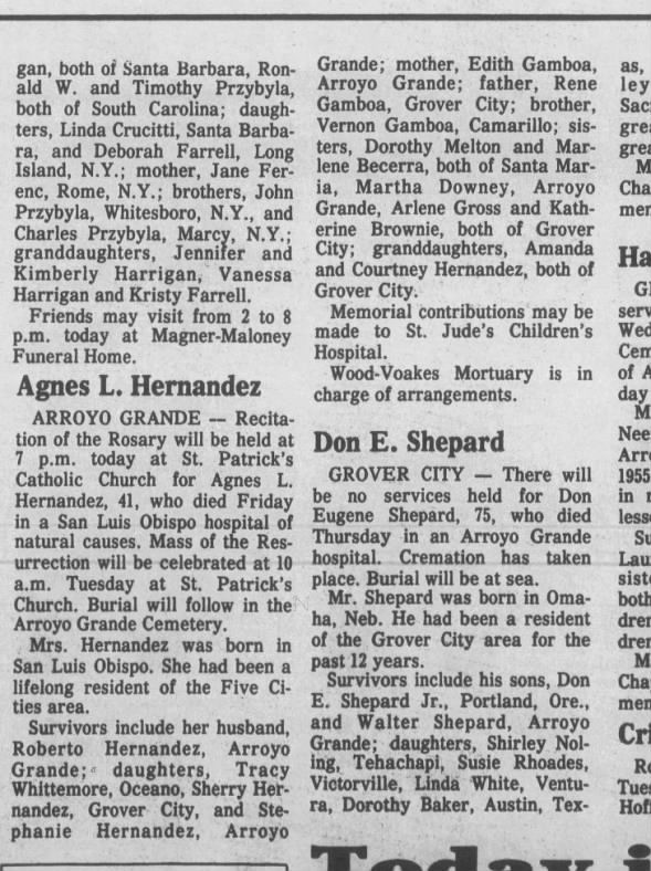 Clipping from Santa Maria Times